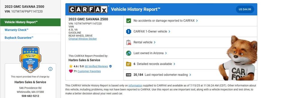 used 2023 GMC Savana 2500 car, priced at $30,997