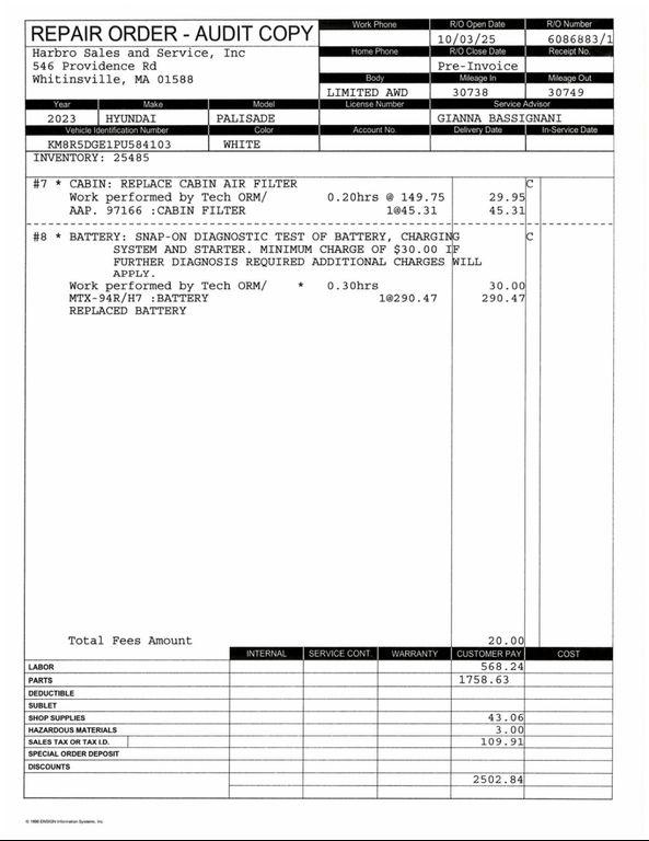 used 2023 Hyundai Palisade car, priced at $39,999