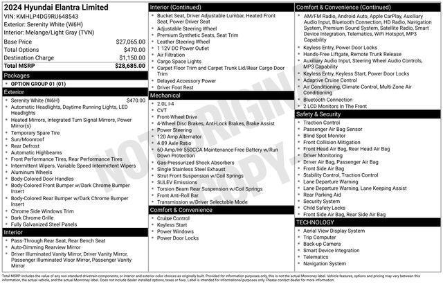used 2024 Hyundai Elantra car, priced at $19,588