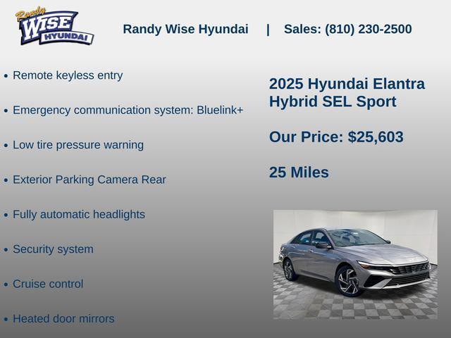 new 2025 Hyundai ELANTRA HEV car, priced at $25,603