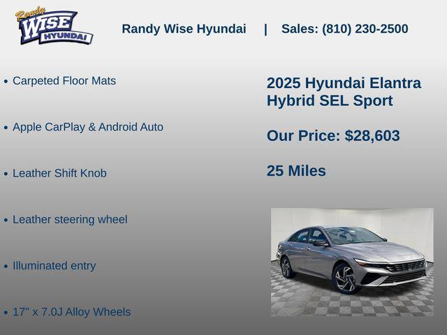 new 2025 Hyundai ELANTRA HEV car, priced at $28,603