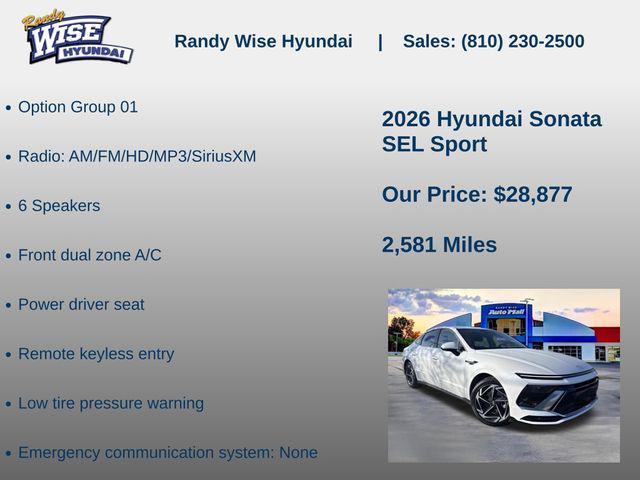 new 2026 Hyundai Sonata car, priced at $28,877