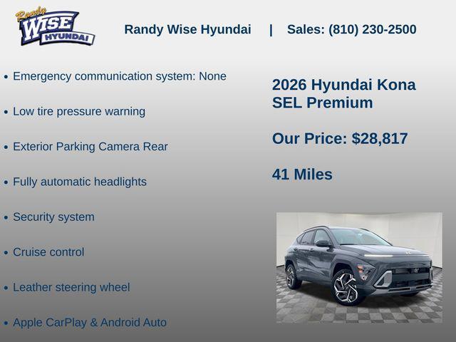 new 2026 Hyundai Kona car, priced at $28,817