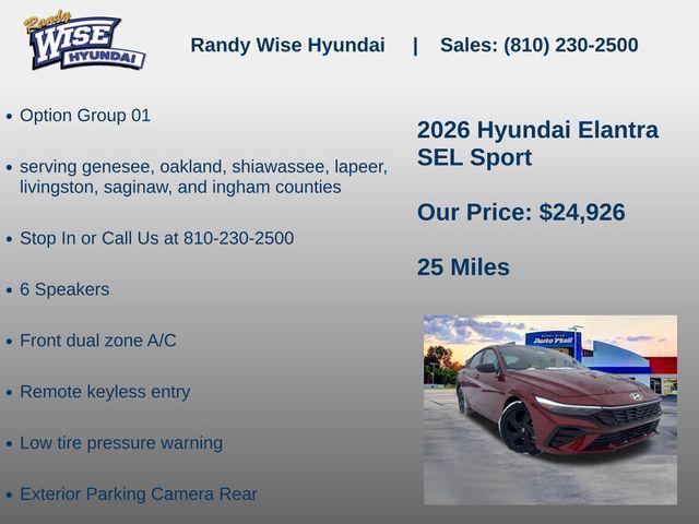 new 2026 Hyundai Elantra car, priced at $24,926