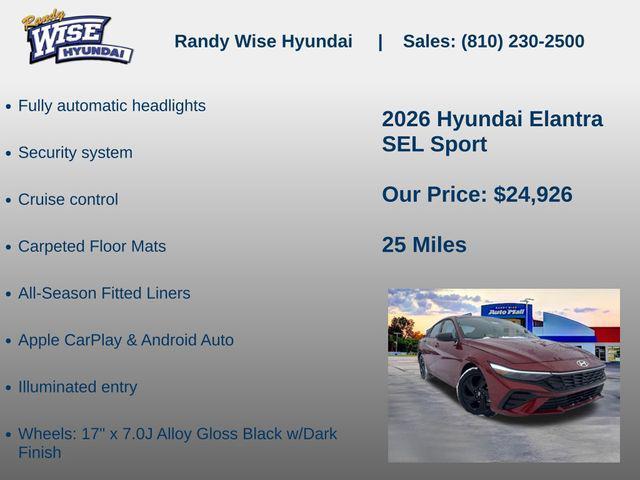 new 2026 Hyundai Elantra car, priced at $24,926