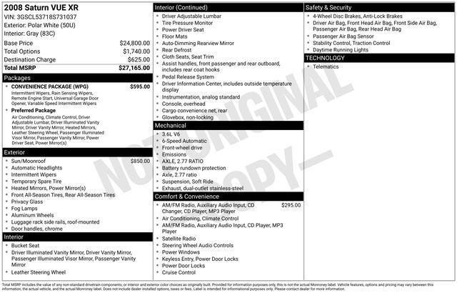 used 2008 Saturn Vue car, priced at $3,495