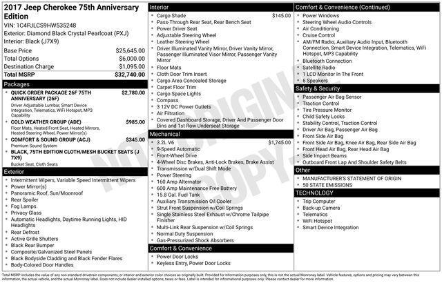 used 2017 Jeep Cherokee car, priced at $11,567