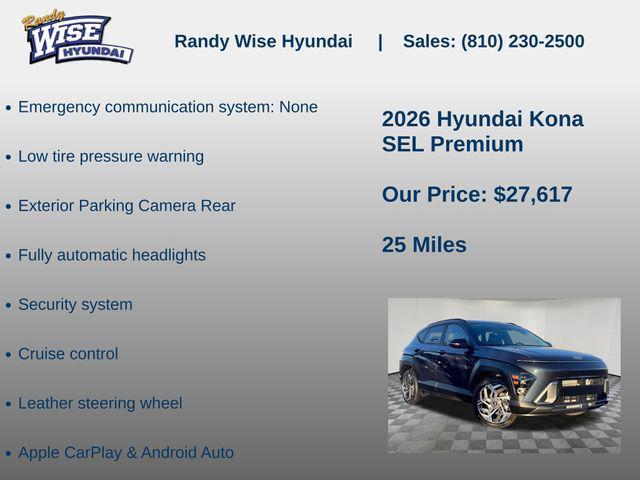 new 2026 Hyundai Kona car, priced at $27,617