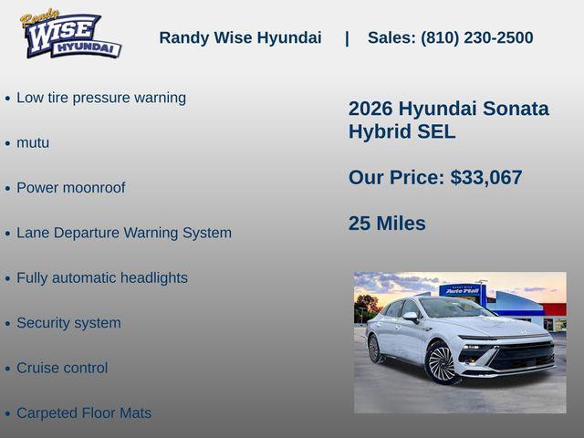 new 2026 Hyundai Sonata Hybrid car, priced at $33,067
