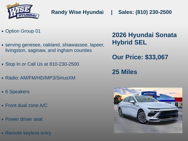 new 2026 Hyundai Sonata Hybrid car, priced at $33,067