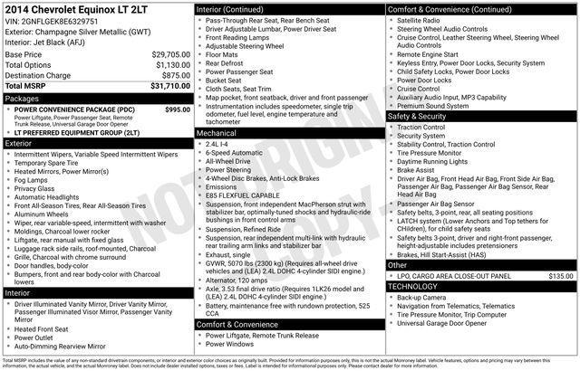 used 2014 Chevrolet Equinox car, priced at $5,488