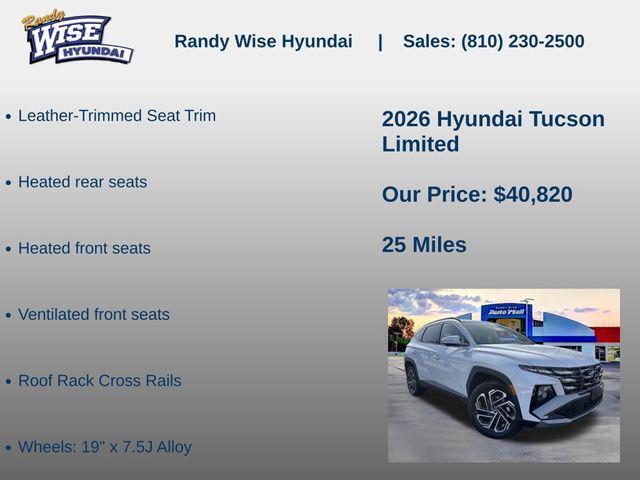 new 2026 Hyundai Tucson car, priced at $40,820