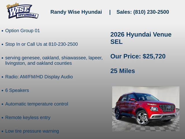 new 2026 Hyundai Venue car, priced at $25,720
