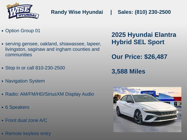 new 2025 Hyundai ELANTRA HEV car, priced at $26,487