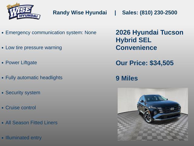 new 2026 Hyundai TUCSON Hybrid car, priced at $34,505