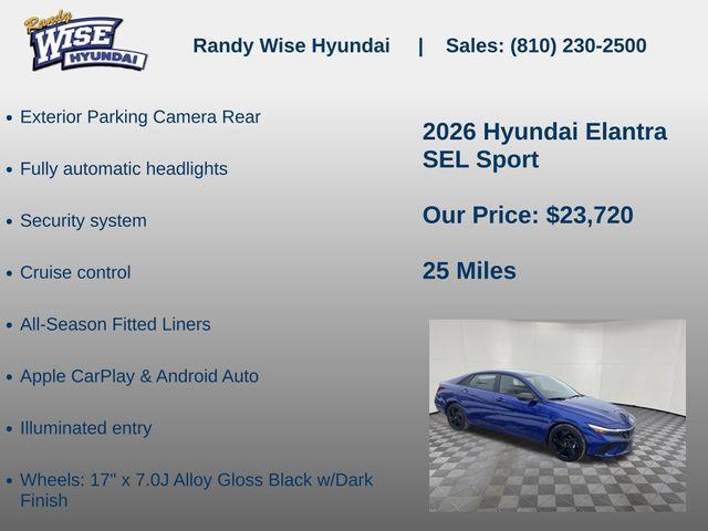new 2026 Hyundai Elantra car, priced at $23,720