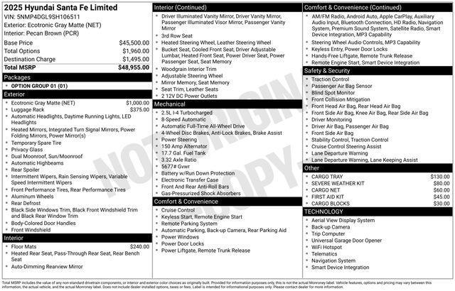 used 2025 Hyundai Santa Fe car, priced at $34,998