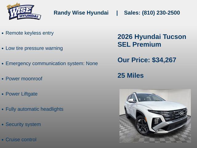 new 2026 Hyundai Tucson car, priced at $34,267