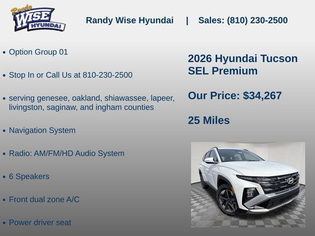 new 2026 Hyundai Tucson car, priced at $34,267