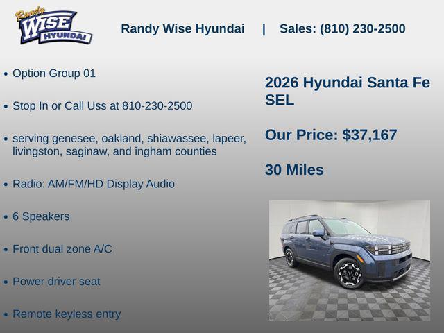 new 2026 Hyundai Santa Fe car, priced at $37,167