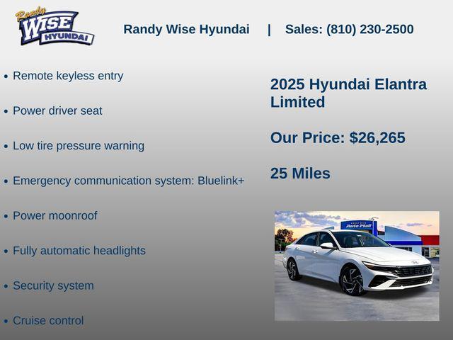 new 2025 Hyundai Elantra car, priced at $26,265