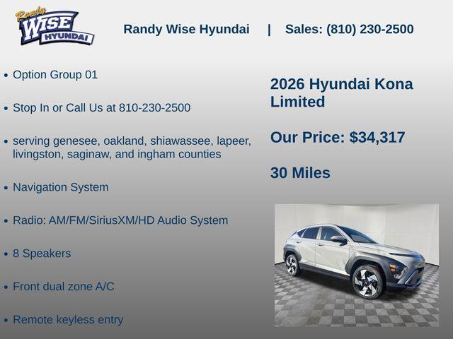 new 2026 Hyundai Kona car, priced at $34,317