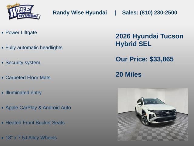 new 2026 Hyundai TUCSON Hybrid car, priced at $33,865