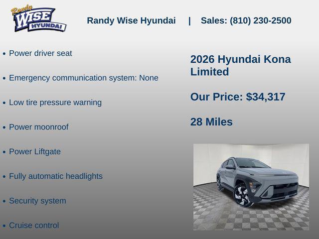new 2026 Hyundai Kona car, priced at $34,317