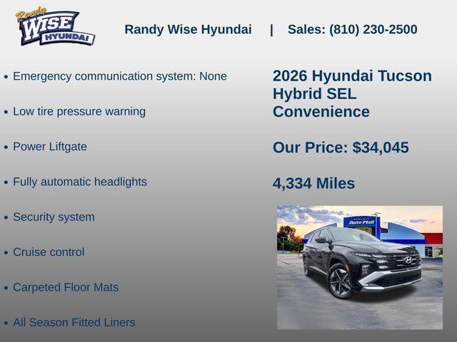new 2026 Hyundai TUCSON Hybrid car, priced at $34,045
