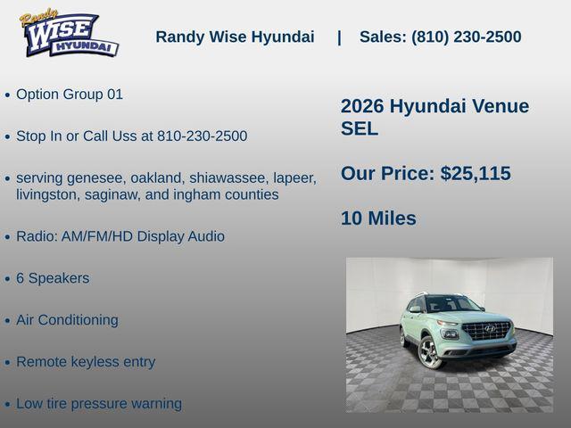 new 2026 Hyundai Venue car, priced at $25,115