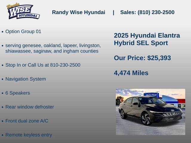 new 2025 Hyundai ELANTRA HEV car, priced at $25,393