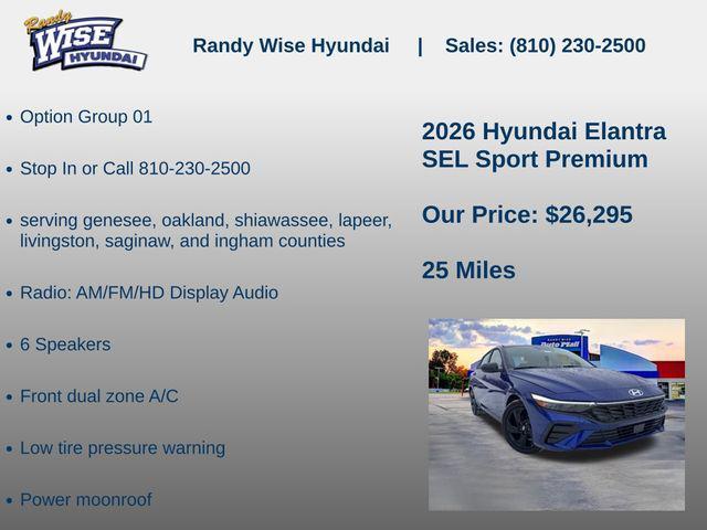 new 2026 Hyundai Elantra car, priced at $26,295