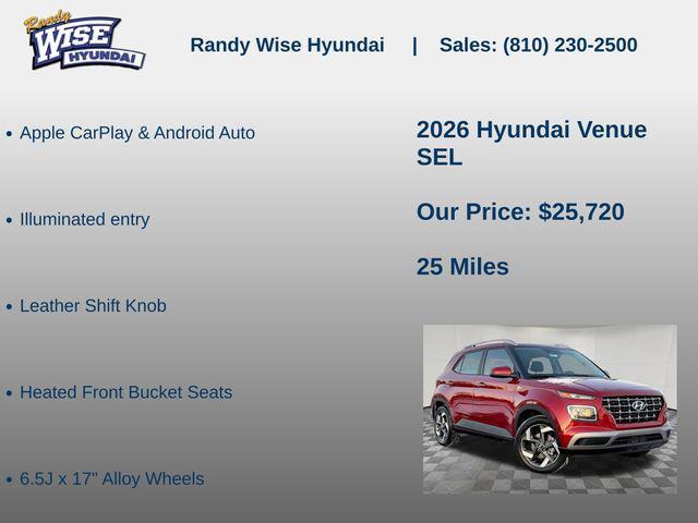 new 2026 Hyundai Venue car, priced at $25,720