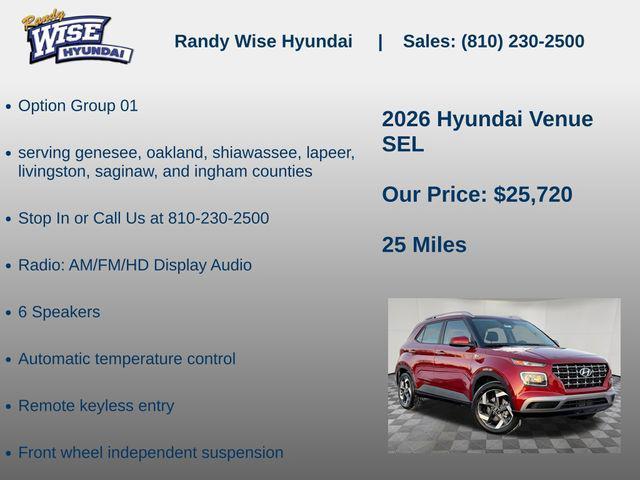 new 2026 Hyundai Venue car, priced at $25,720