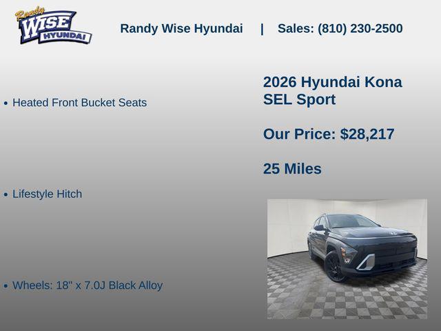 new 2026 Hyundai Kona car, priced at $28,217