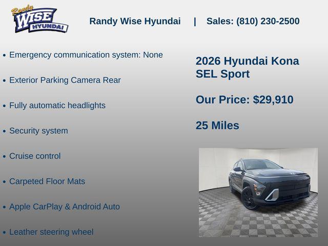 new 2026 Hyundai Kona car, priced at $29,910