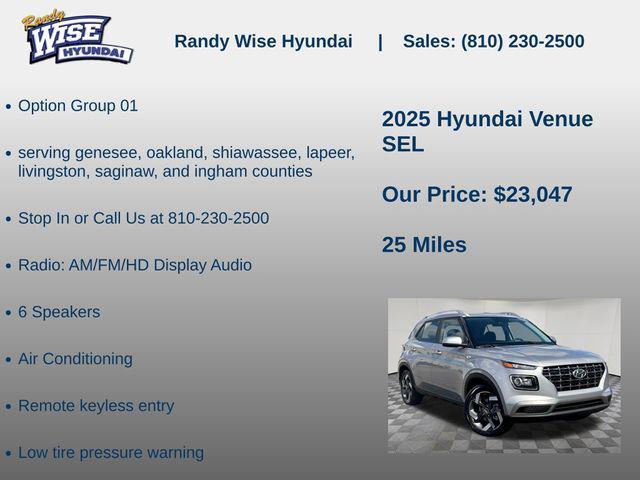 new 2025 Hyundai Venue car, priced at $23,047