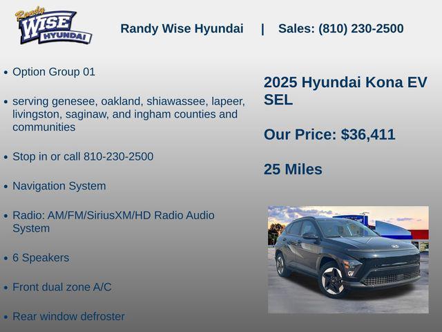new 2025 Hyundai Kona EV car, priced at $33,411