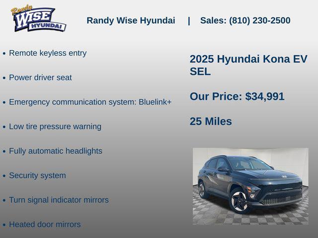 new 2025 Hyundai Kona EV car, priced at $34,991