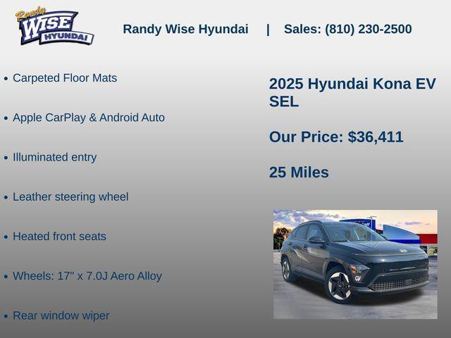 new 2025 Hyundai Kona EV car, priced at $33,411
