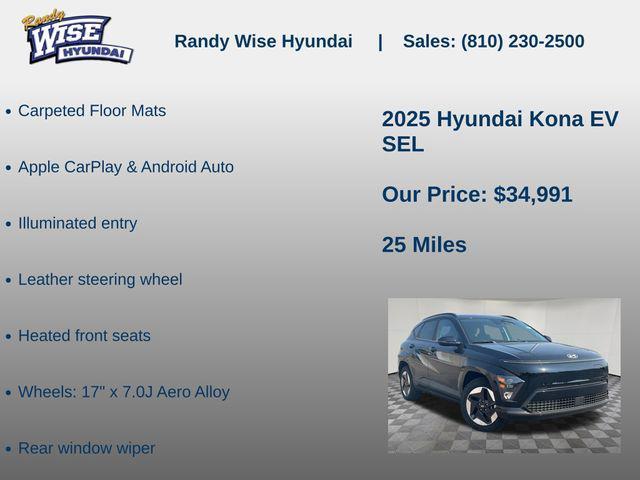 new 2025 Hyundai Kona EV car, priced at $34,991