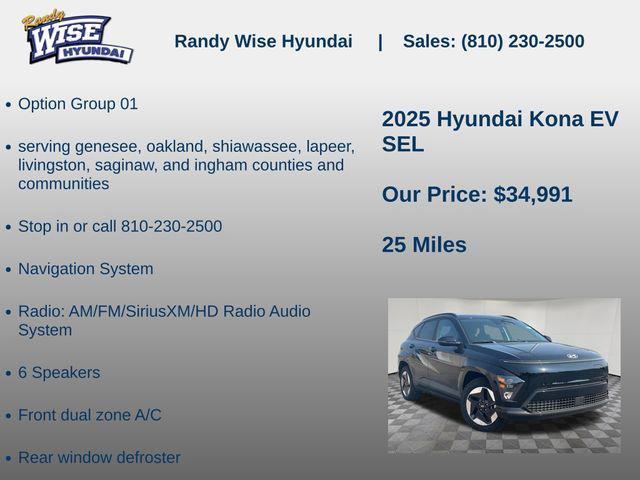 new 2025 Hyundai Kona EV car, priced at $34,991