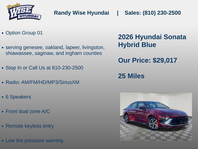 new 2026 Hyundai Sonata Hybrid car, priced at $29,017