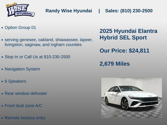 new 2025 Hyundai ELANTRA HEV car, priced at $24,811