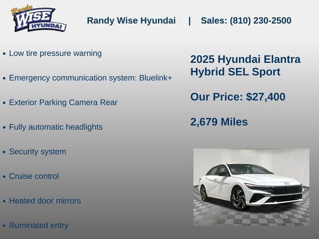 new 2025 Hyundai ELANTRA HEV car, priced at $27,400
