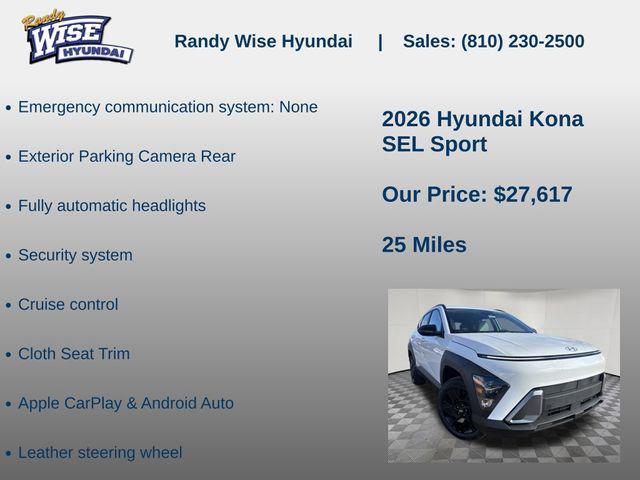 new 2026 Hyundai Kona car, priced at $27,617