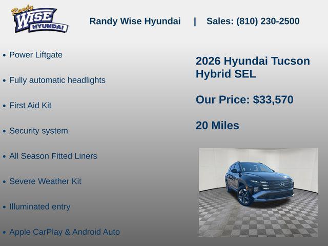 new 2026 Hyundai TUCSON Hybrid car, priced at $33,570