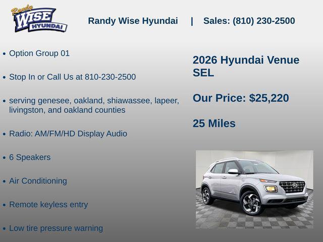 new 2026 Hyundai Venue car, priced at $25,220