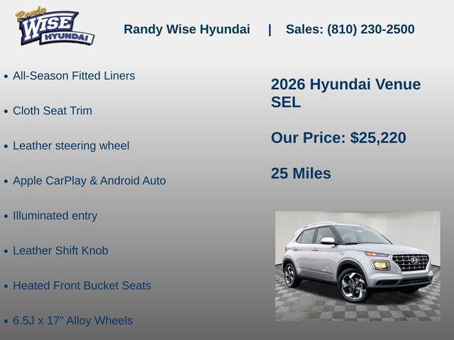 new 2026 Hyundai Venue car, priced at $25,220