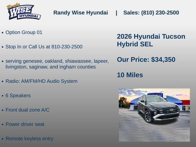 new 2026 Hyundai TUCSON Hybrid car, priced at $34,350